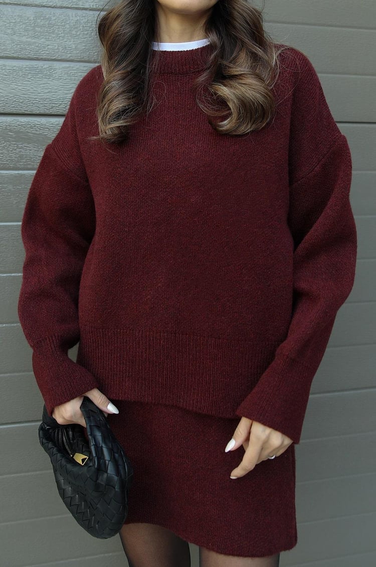 Mia | Ensemble d'hiver tendance (pull et jupe assortis) 